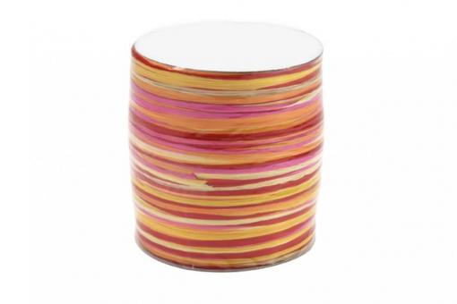 Bast-Geschenkband - matt - Multicolor - 2 mm, 50 m Rolle Rot/Pink/Orangetöne