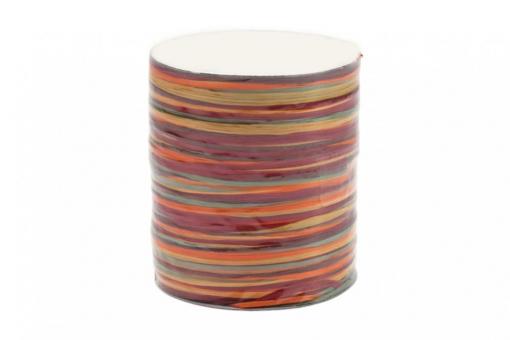 Bast-Geschenkband - matt - Multicolor - 2 mm, 50 m Rolle Bordeaux/Orange/Beigetöne