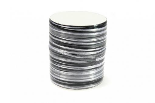 Bast-Geschenkband - glänzend - Multicolor - 2 mm, 50 m Rolle Schwarz/Weiß /Grautöne