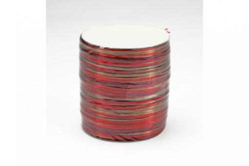 Bast-Geschenkband - glänzend - Multicolor - 2 mm, 50 m Rolle Rottöne/Gold