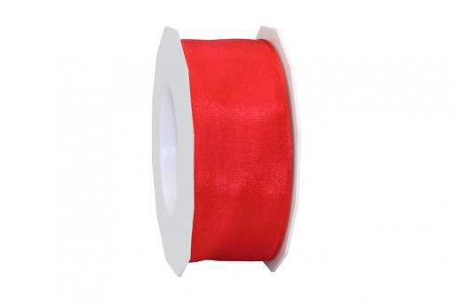 Drahtkantenband Hilde - 25 mm breit - 20-Meter-Rolle Rot