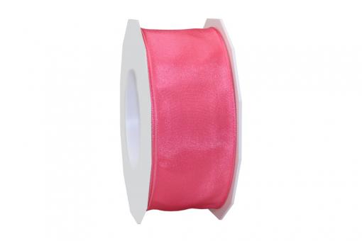 Drahtkantenband Hilde - 25 mm breit - 20-Meter-Rolle Pink