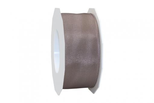 Drahtkantenband Hilde - 25 mm breit - 20-Meter-Rolle Stone