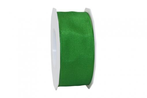 Drahtkantenband Hilde - 25 mm breit - 20-Meter-Rolle Grasgrün