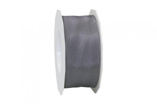 Drahtkantenband Hilde - 25 mm breit - 20-Meter-Rolle Dunkelsilber