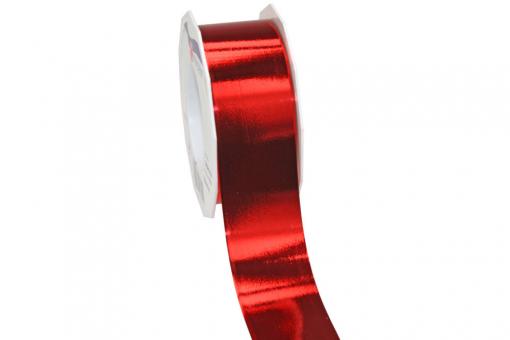Band - Metallic - 40 mm -  25 m-Rolle - Rot 
