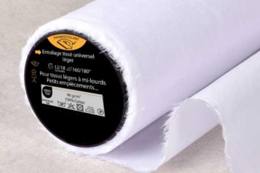 Baumwolle leicht - aufbügelbar - Weiß 