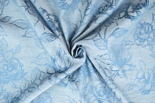 Jacquard Light Roses - Hellblau/Blau 