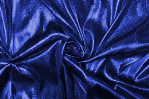 Glitzereffektstoff - schwer entflammbar - 300 cm Royal/Schwarz