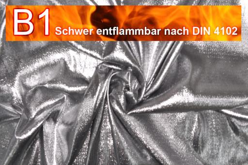 Glitzereffektstoff - schwer entflammbar - 300 cm Silber/Schwarz