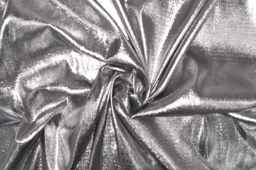 Glitzereffektstoff - schwer entflammbar - 300 cm Silber/Schwarz