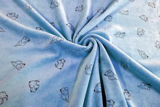 Nicki-Stoff - Schmuse-Elefant - Hellblau 