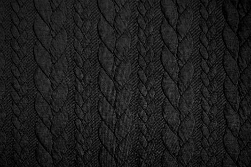Sweat-Stoff - Zopfmuster Schwarz