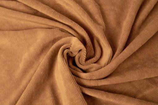 Feinripp - Jersey-Cord - Uni Teddybraun