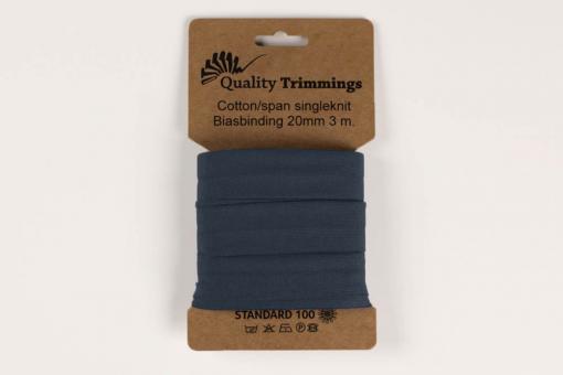 Jersey-Schrägband - Combinazione - Uni Jeansblau