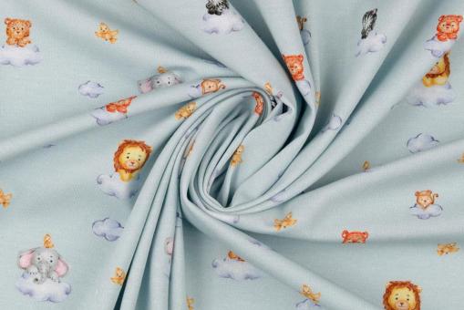 Jerseystoff Superprint - Cloudy Animals 