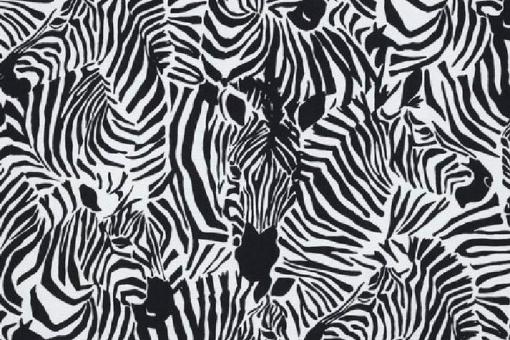 Viskosestoff - Digitaldruck - Zebra-Herde 