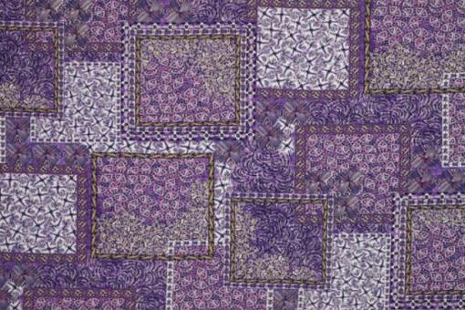 Viskosestoff Digital - Lavender Squares 