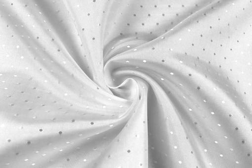 Jacquard-Taft Premium - Tupfen - Weiß 