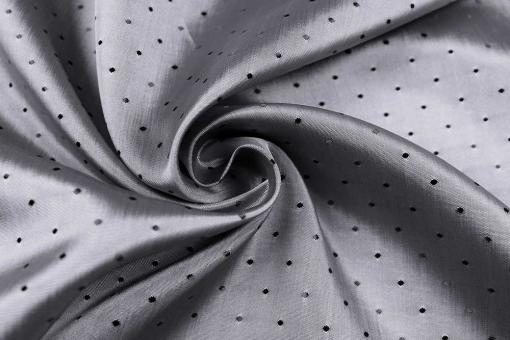 Jacquard-Taft Premium - Tupfen - Silber 
