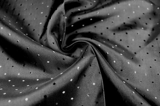 Jacquard-Taft Premium - Tupfen - Schwarz 