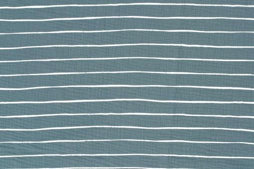 Double Gauze - Indigo-Streifen 