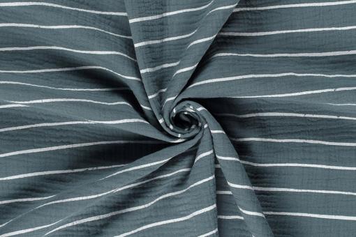 Double Gauze - Indigo-Streifen 