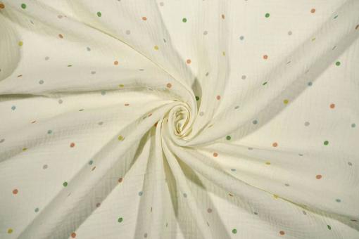 Double Gauze - Polka Dots - Bunt 
