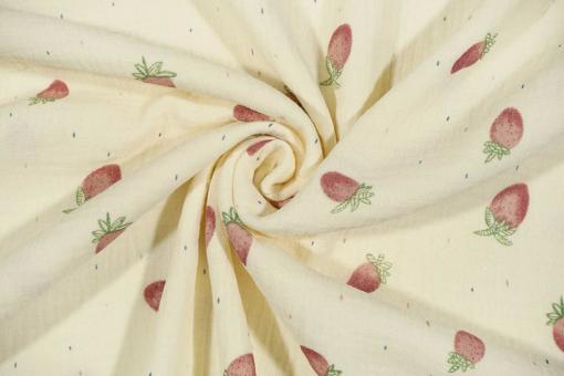 Double Gauze - Erdbeeren 
