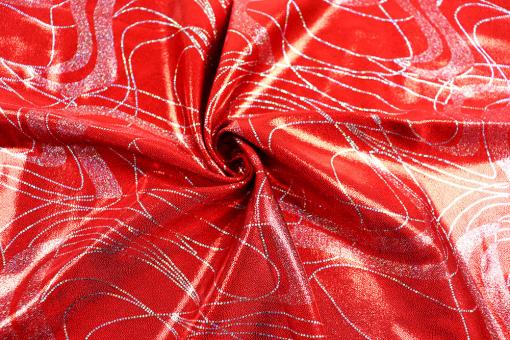 Tanzkleiderstoff Lycra - Flow - Rot 