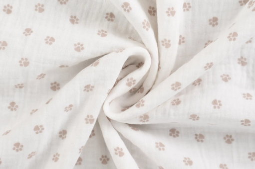 Musselin-Stoff mit kleinen Pfoten 