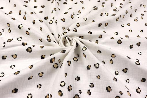 Musselin-Stoff mit glänzendem Leomuster 