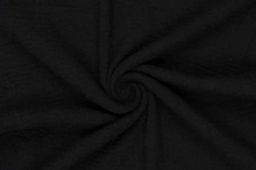 Double Gauze Stretch - Uni Schwarz