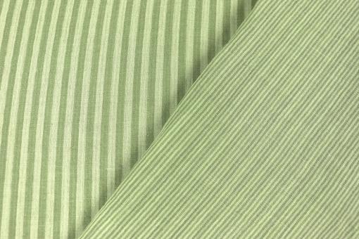 Doubleface Musselin-Stoff mit Streifen - Salbei 
