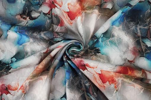 Viskose-Jacquard mit abstraktem Design 