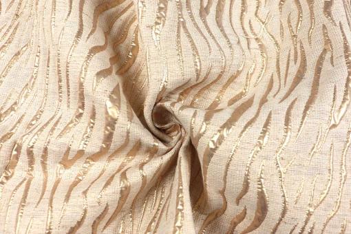 Leinen Brokat-Stoff mit Zebra Muster 
