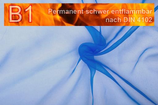 Organza - permanent schwer entflammbar - 300 cm Blau