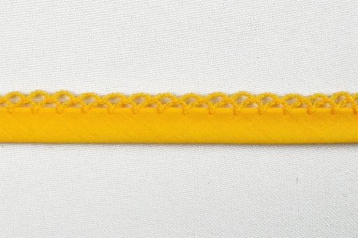 Popeline-Schrägband mit Häkelspitze - 2/4 cm - meterweise Gelb