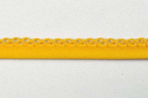 Popeline-Schrägband mit Häkelspitze - 2/4 cm - meterweise Gelb