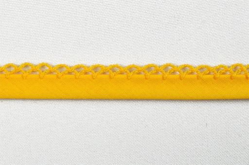 Popeline-Schrägband mit Häkelspitze - 2/4 cm - meterweise Gelb