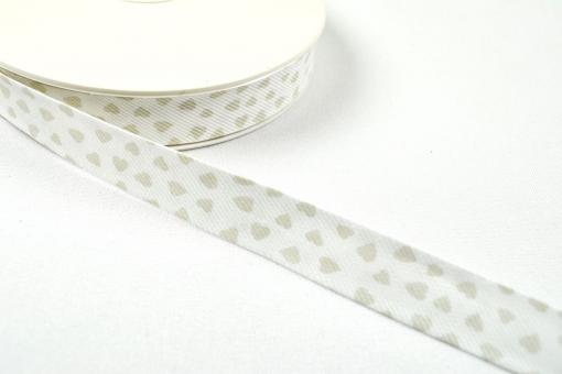 Schrägband Pastell-Liebe - 20/40 mm breit - Meterware Beige