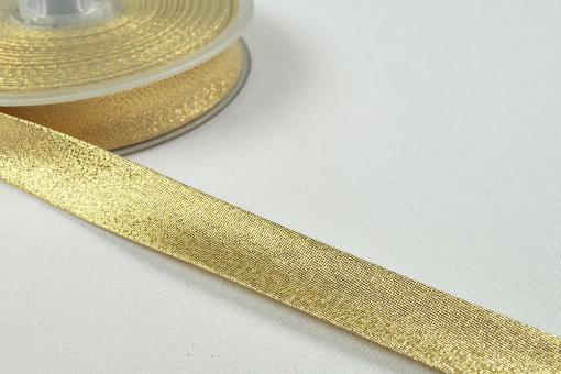Schrägband glitzernd - 2/4 cm - meterweise Gold