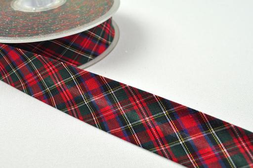 Schrägband - Highland-Karo - 3/6 cm - meterweise 