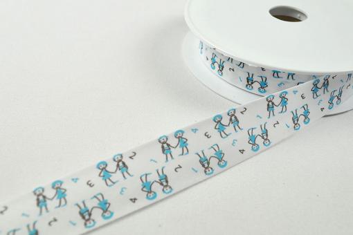 Schrägband Kiddies - 27/54 mm breit - Meterware Hellblau