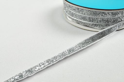 Glitzerband Lurex - 1,3 cm - meterweise - Silber 