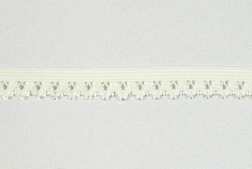 Gummiband mit Spitze - 1,3 cm - Uni Creme 