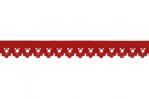 Gummiband mit Spitze - 1,3 cm - Uni Rot
