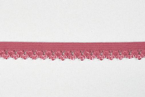 Gummiband mit Spitze - 1,3 cm - Uni Altrosa