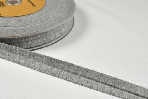 Schrägband - Jersey - 2 cm - Uni Grau Melange 