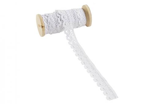 Spitze Malmedy - 34 mm - 4,5 m Rolle - Weiß 